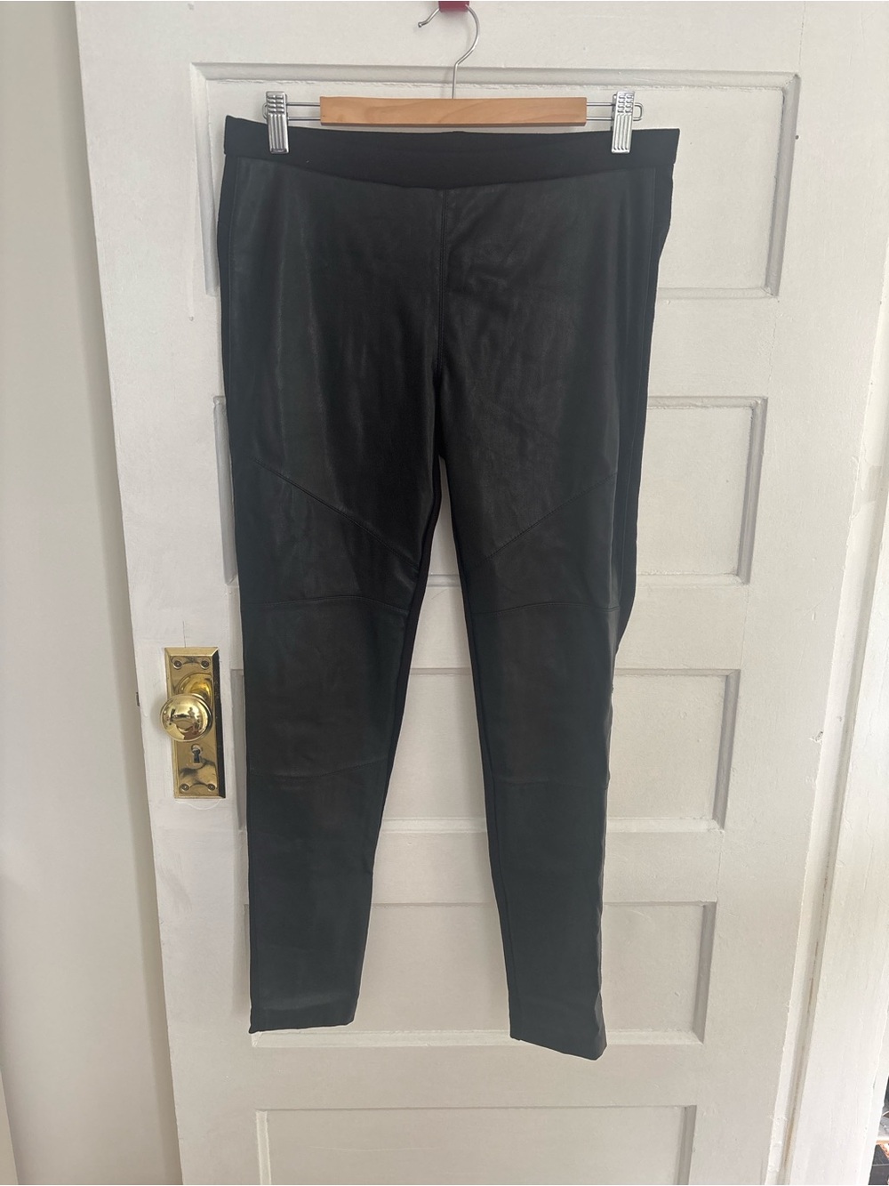 Michael Kors Black Faux Leather Leggi